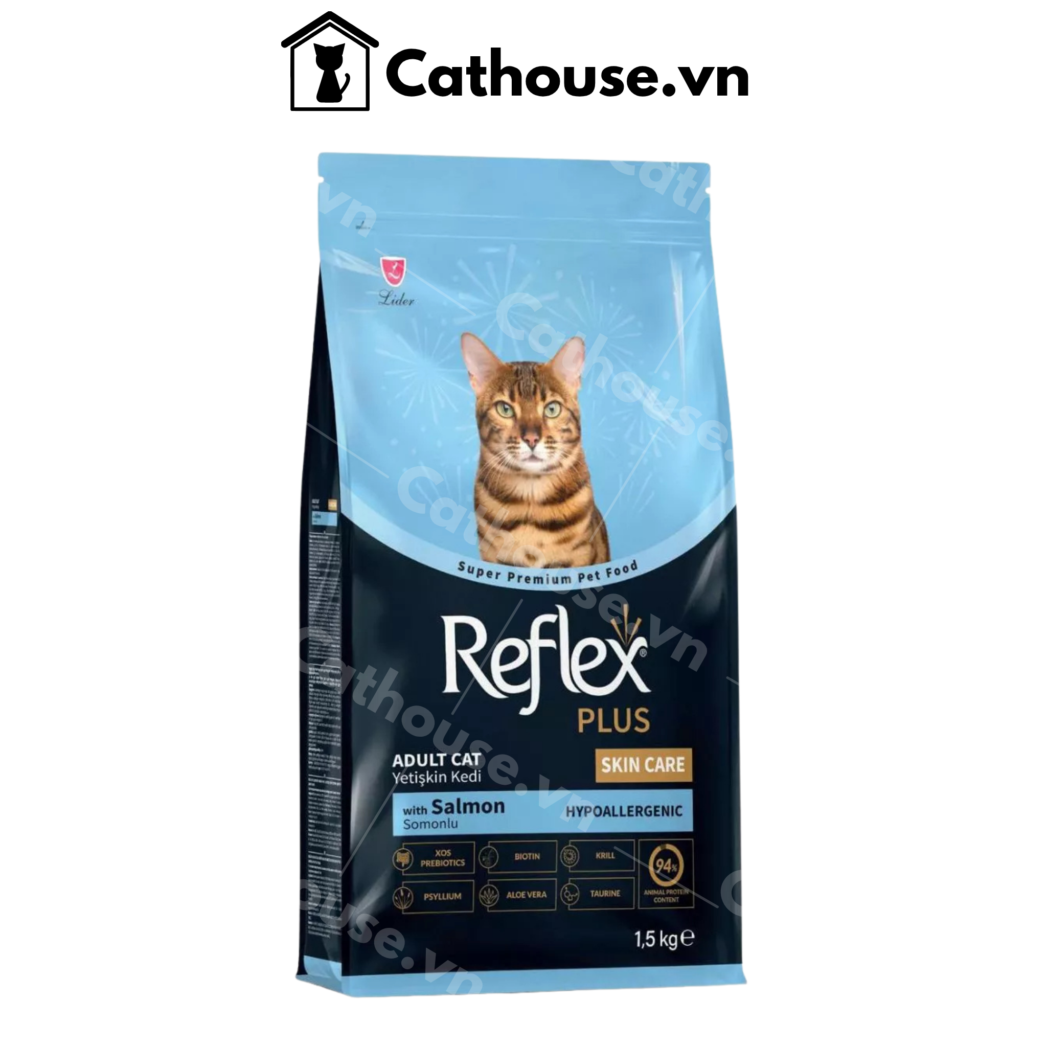  Hạt Mèo Reflex Plus Skin Care Salmon Adult 1.5KG 
