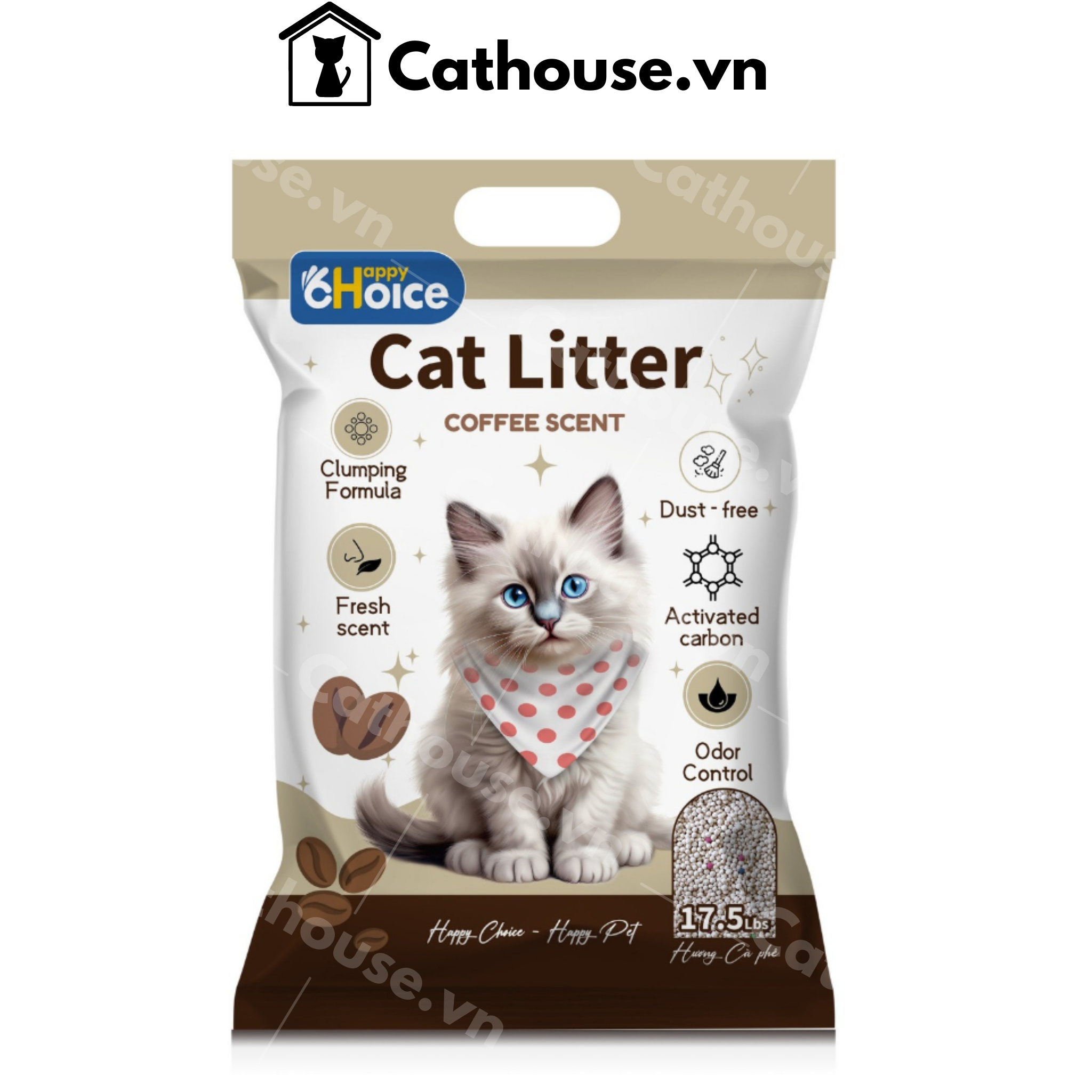  Cát Vệ Sinh Happy Choice Mix Than Hoạt Tính 17.5L 