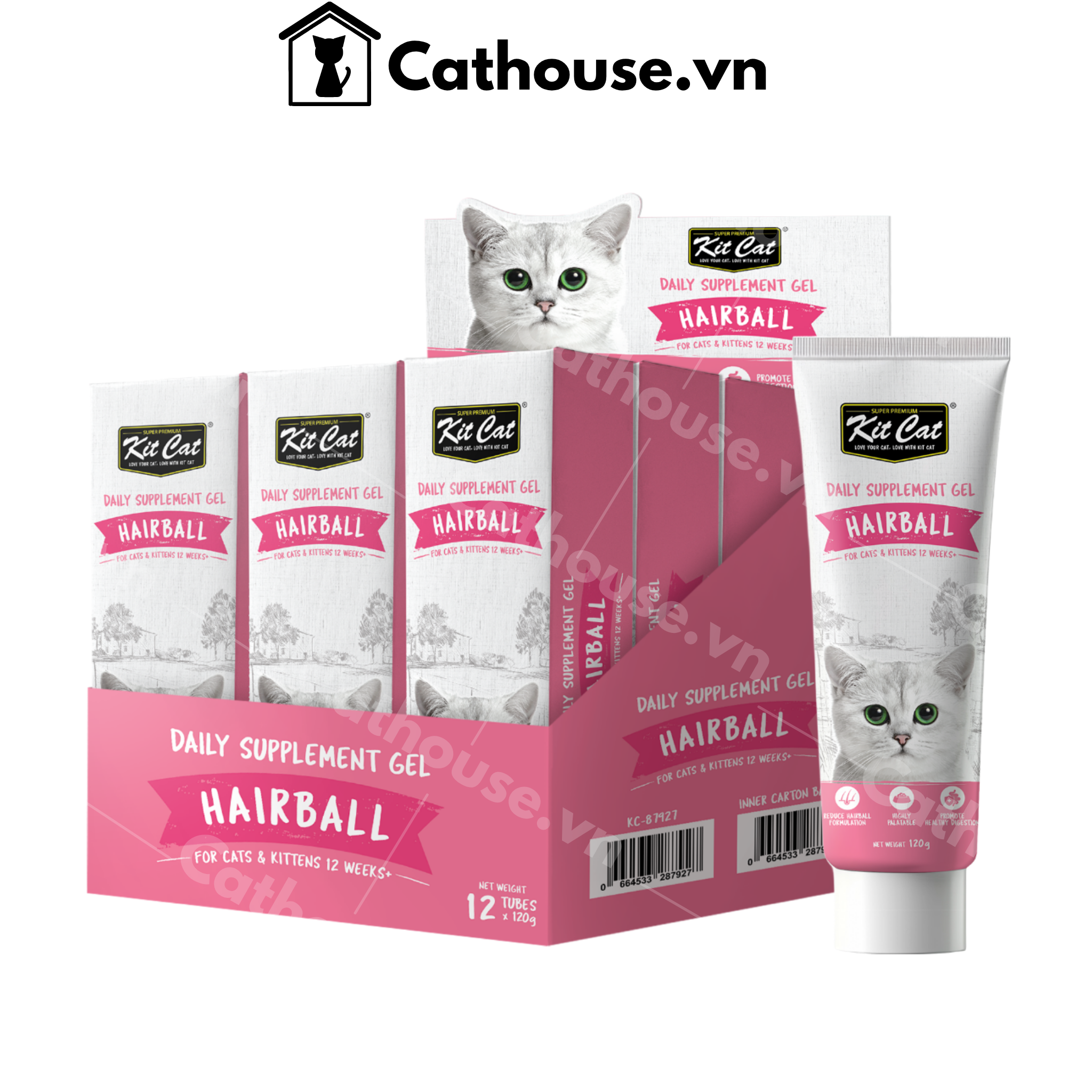  Gel Dinh Dưỡng Kit Cat Hỗ Trợ Búi Lông Cho Mèo HairBall 