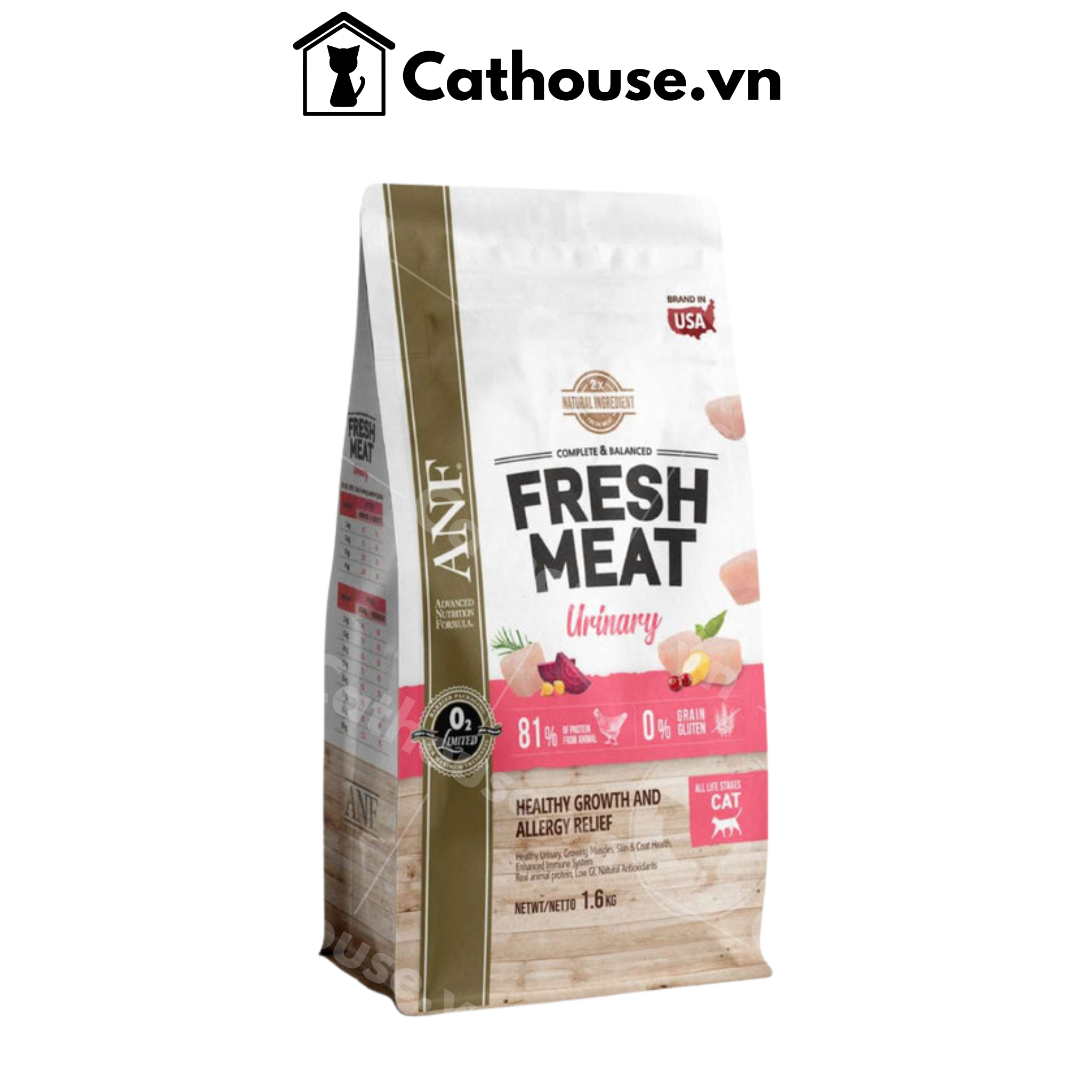  Hạt Mèo Fresh Meat Urinary Hỗ Trợ Tiết Niệu ANF 1.6KG 
