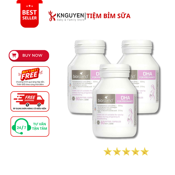  DHA Cho Bà Bầu - Bio island 60 viên 