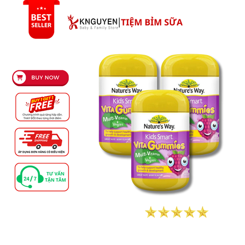  Kẹo Nature's Way vitamin tổng hợp và chiết xuất rau củ 60 viên 