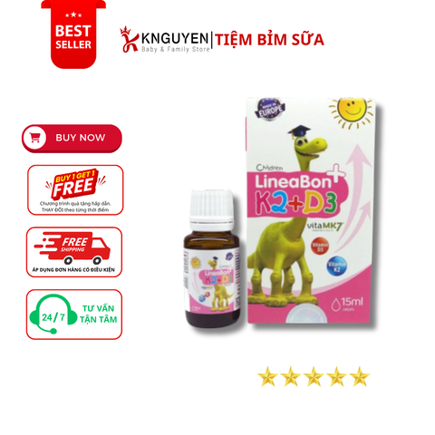  Vitamin D3 K2 MK7 Lineabon Cho Trẻ Sơ Sinh 15ml 