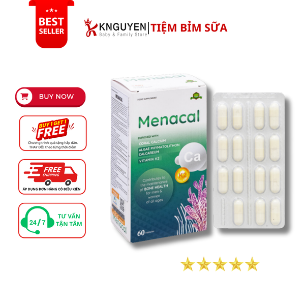  Menacal – Bổ sung canxi và vitamin D3K2 60 viên 