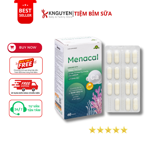  Menacal – Bổ sung canxi và vitamin D3K2 60 viên 
