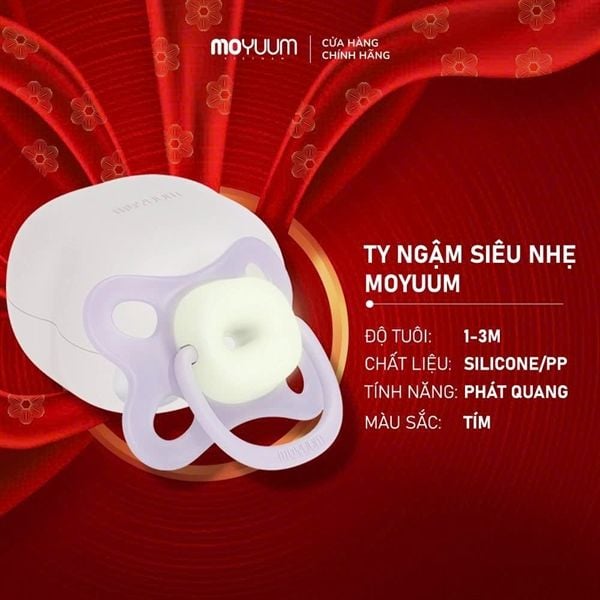  Ti giả Moyuum silicon Nguyên Khối siêu mềm cho bé ( kèm hộp) 