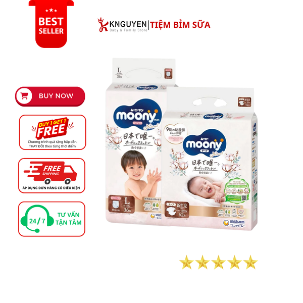  Bỉm Moony Natural Nội địa Nhật 