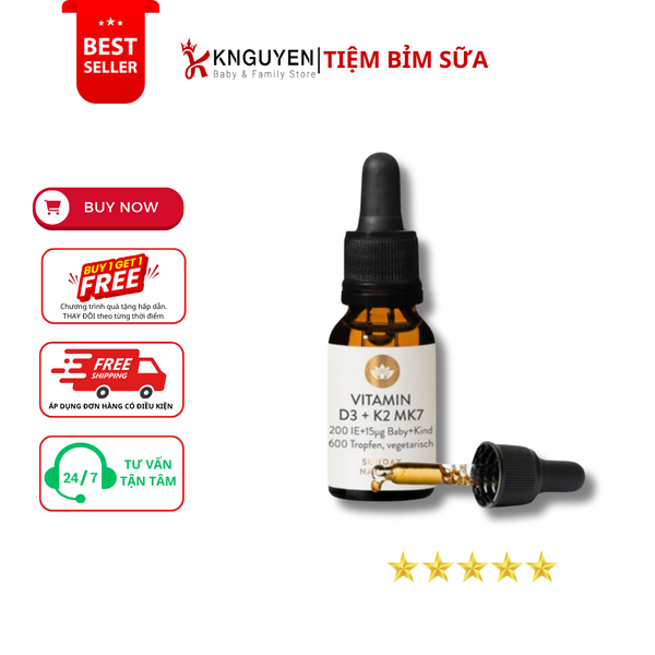  Vitamin D3 + K2 (MK7) Sunday Natural Đức 20ml 