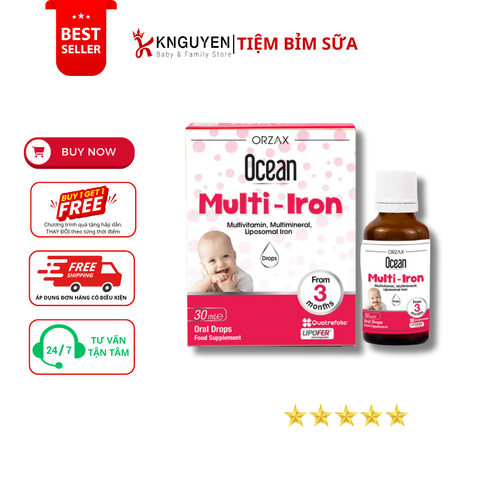  Vitamin tổng hợp kèm sắt Ocean Multi Iron 3M+ 