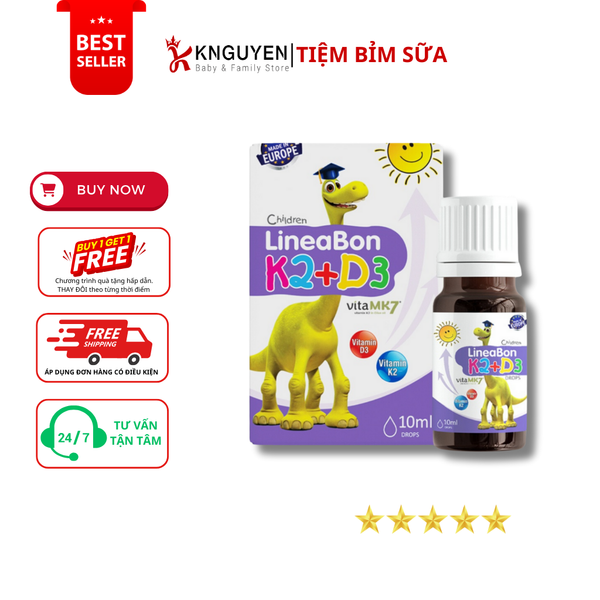  Vitamin Lineabon K2+D3  Tăng Trưởng Chiều Cao 