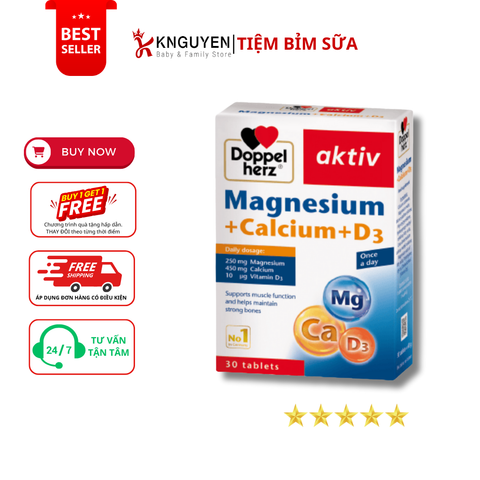  Thuốc Magnesium + calcium+d3 Doppelherz 30 viên 