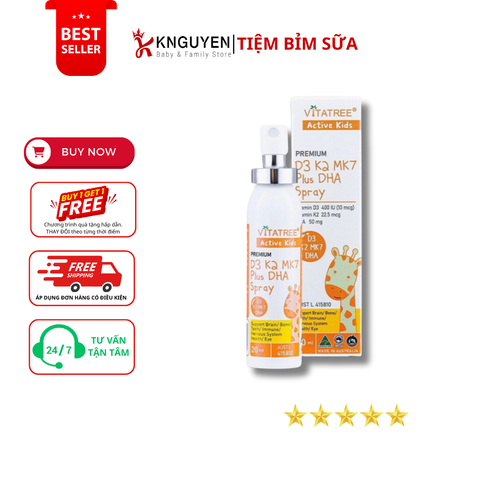  Xịt Vitatree D3 K2 MK7 Plus DHA Spray ( 20ml ) 