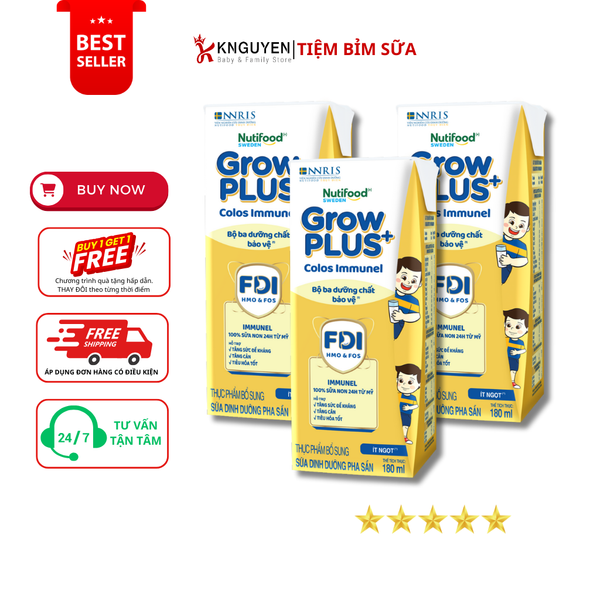  Sữa Bột Pha Sẵn GrowPlus Colos Immunel Nutifood (180ml) 