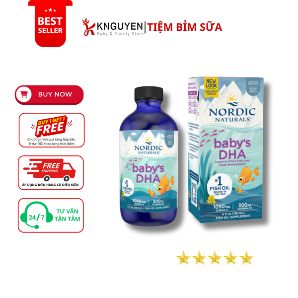  DHA Cho Bé Nordic Naturals - Omegas, Vitamin A & D3 
