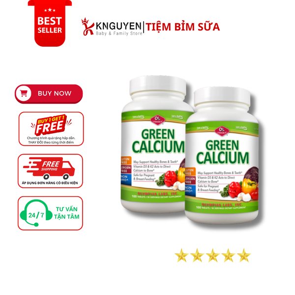  Canxi Hữu Cơ Green Calcium Olympian Labs 100 viên 