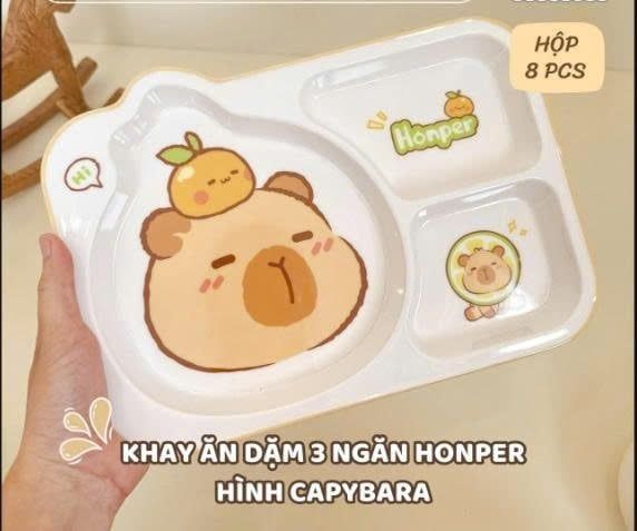  Khay Ăn Dặm 3 Ngăn Honper HP2411 