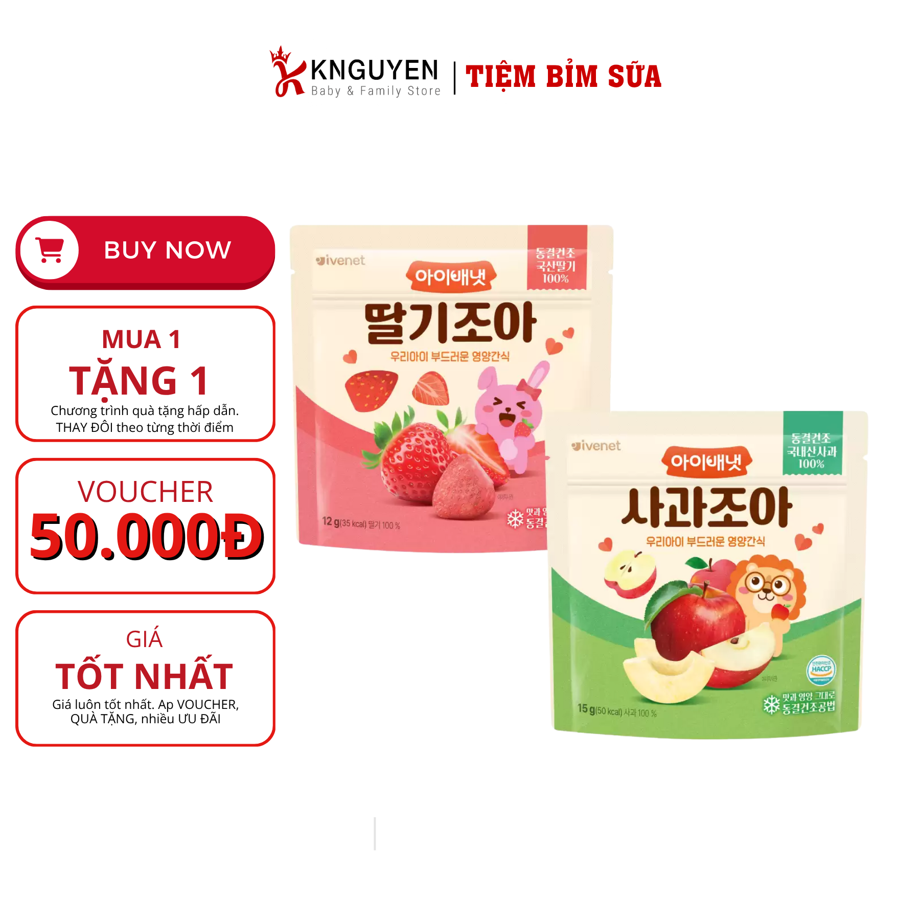  [6M+] Trái cây ivenet sấy lạnh 