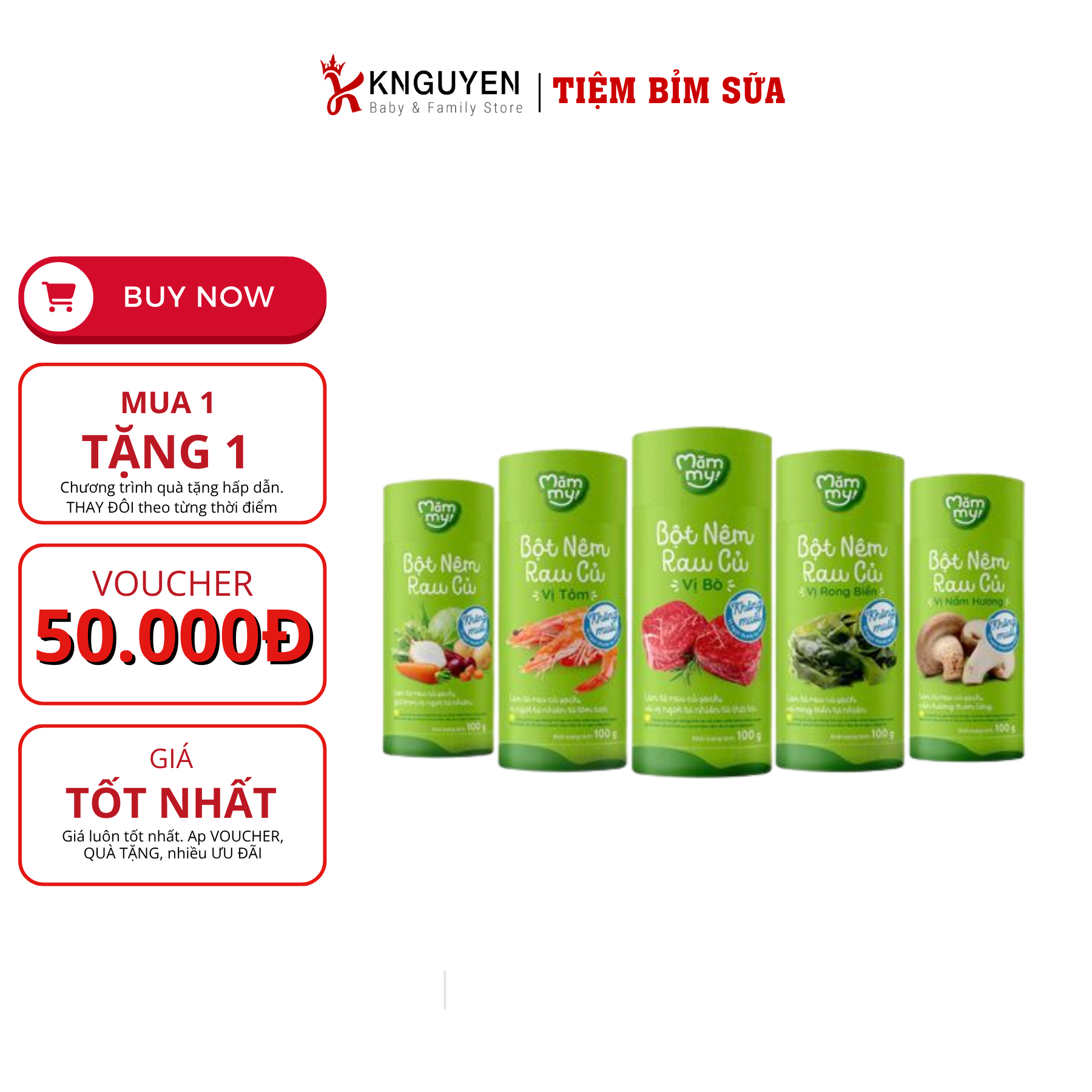  Bột nêm rau củ Mămmy cho bé 85g (1Y+) 