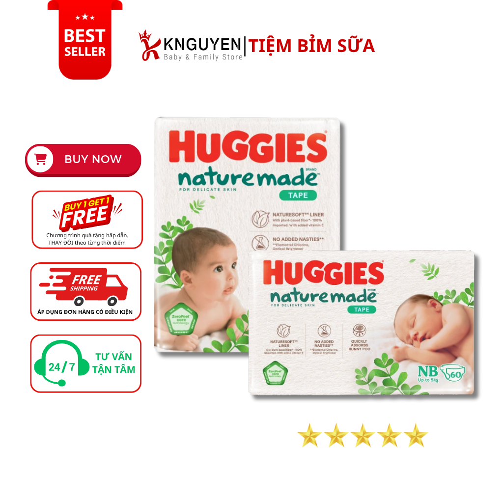  Bỉm cao cấp Huggies Platium Ngày / Đêm cho bé 