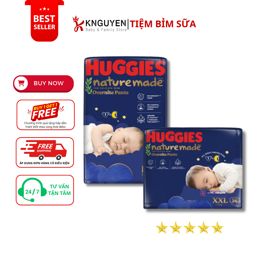 Bỉm cao cấp Huggies Platium Ngày / Đêm cho bé 