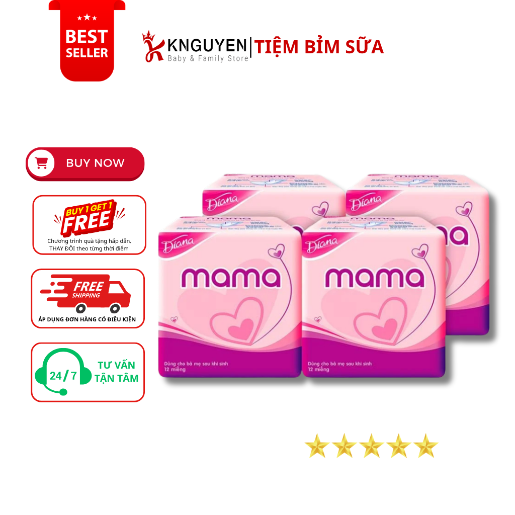  Băng Vệ Sinh Mama Diana Cho Mẹ Sau Sinh ( 12 Miếng ) 