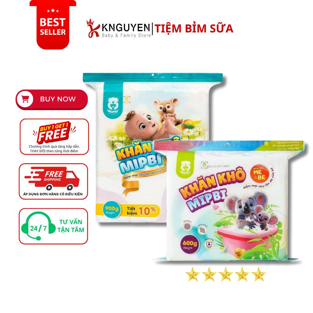  Khăn khô đa năng Mipbi  cao cấp CHÍNH HÃNG 