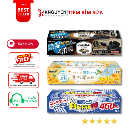  Hộp hút ẩm, khử mùi ngăn tủ Hakugenearth 450ml 