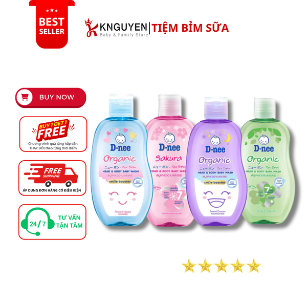  Tắm gội toàn thân em bé (baby) Dnee  180ml 