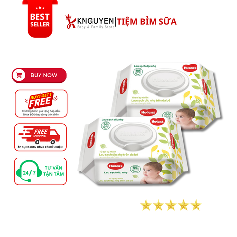  Khăn ướt Huggies 80 tờ không mùi 