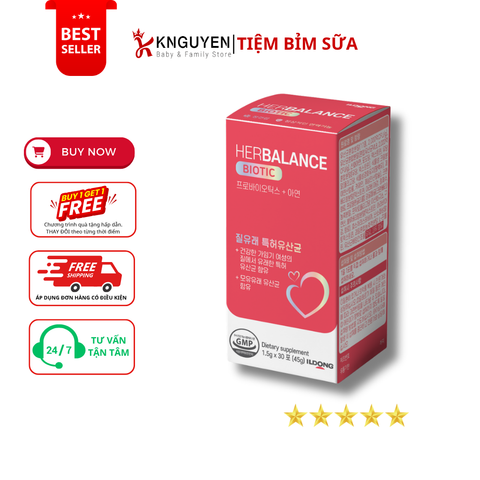  Men Vi Sinh Phụ Khoa Herbalance Biotic - Hộp 30 Gói 