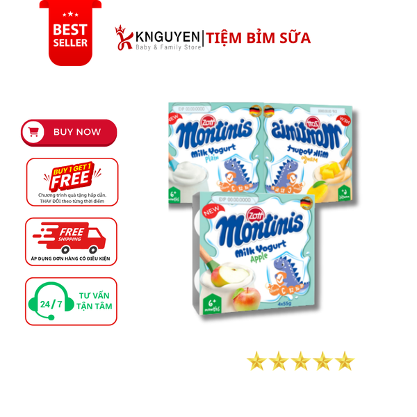  [6M+] Sữa Chua Ăn Zott Montinis  4 Hũ 55G 