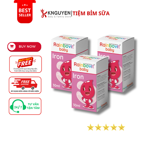  Sắt Hữu Cơ Rain BoVit Baby (30ml) 