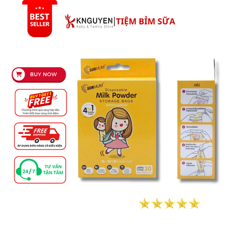  Túi Trữ Sữa Bột Dùng 1 Lần Sunmum ( 30 chiếc) 