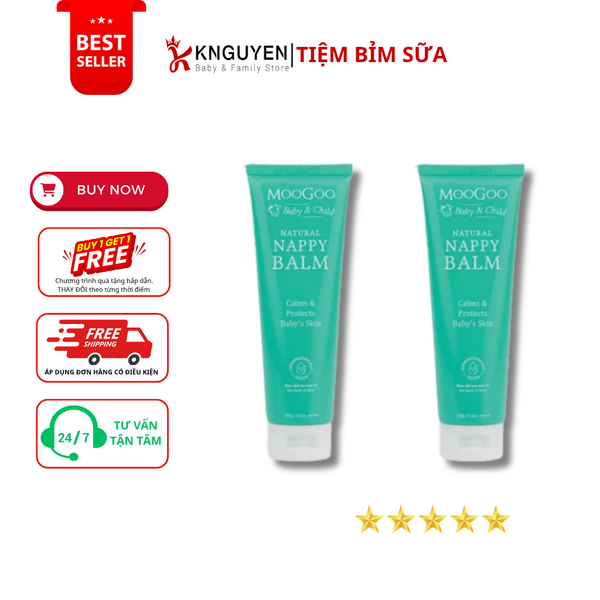  [0M+] Kem hăm 2in1 chống & trị hăm thuần chay MooGoo (120g) 