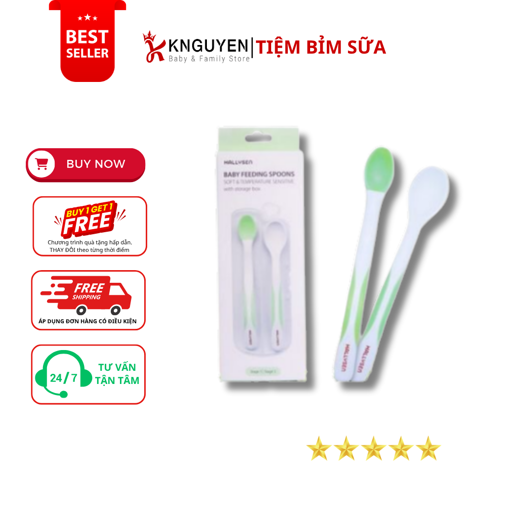  Set thìa đầu mềm cảm biến nhiệt Hallysen 