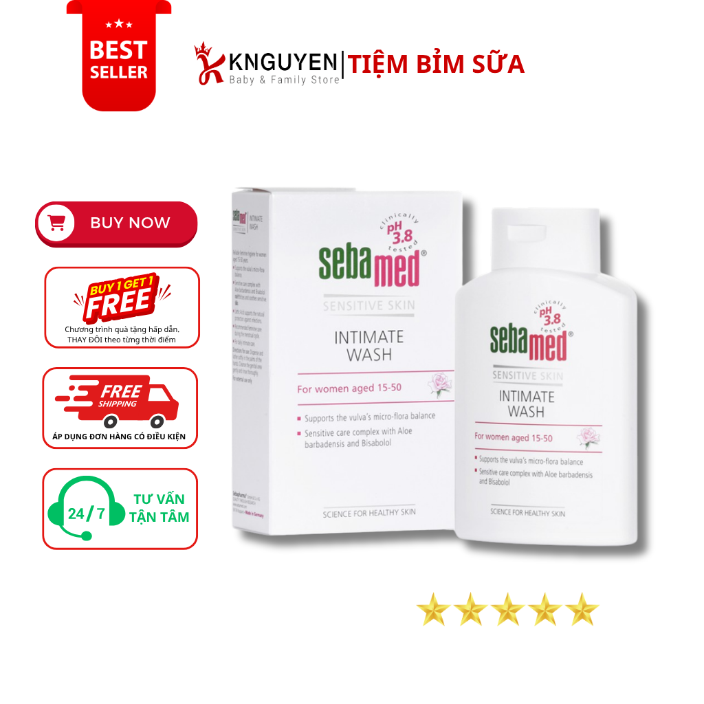  Dung Dịch Vệ Sinh Phụ Nữ Sebamed PH 3.8 (50ml) 