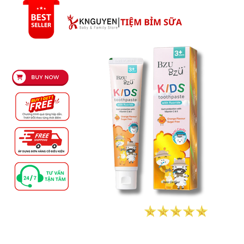  Kem đánh răng trẻ em Bzu Bzu (3Y+) - 50g 