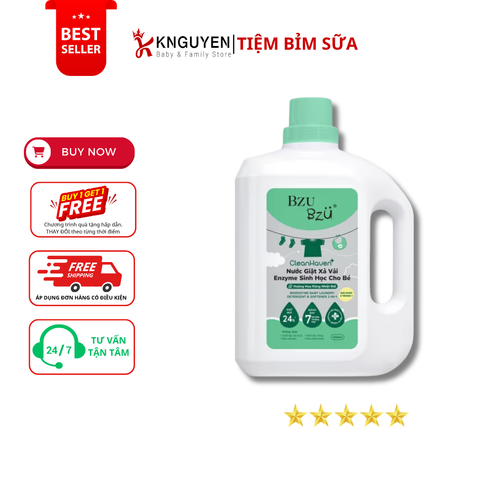  Nước giặt xả vải Sinh Học cho bé 2 trong 1 BZU BZU  (3000ml) 