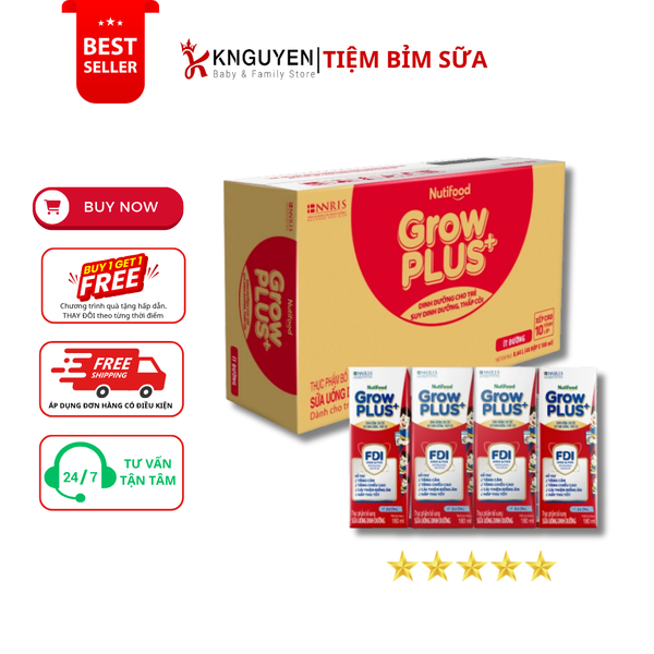  Sữa Dinh Dưỡng Nutifood GrowPlus + Đỏ hộp 180ml 