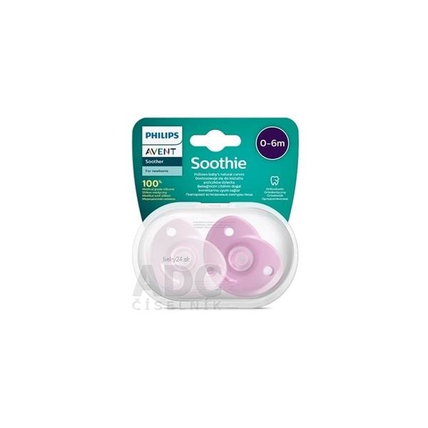 Ty Ngậm Silicon Đúc Nguyên Khối Philips Avent Soothie (0-6M) - Vỉ Đôi 