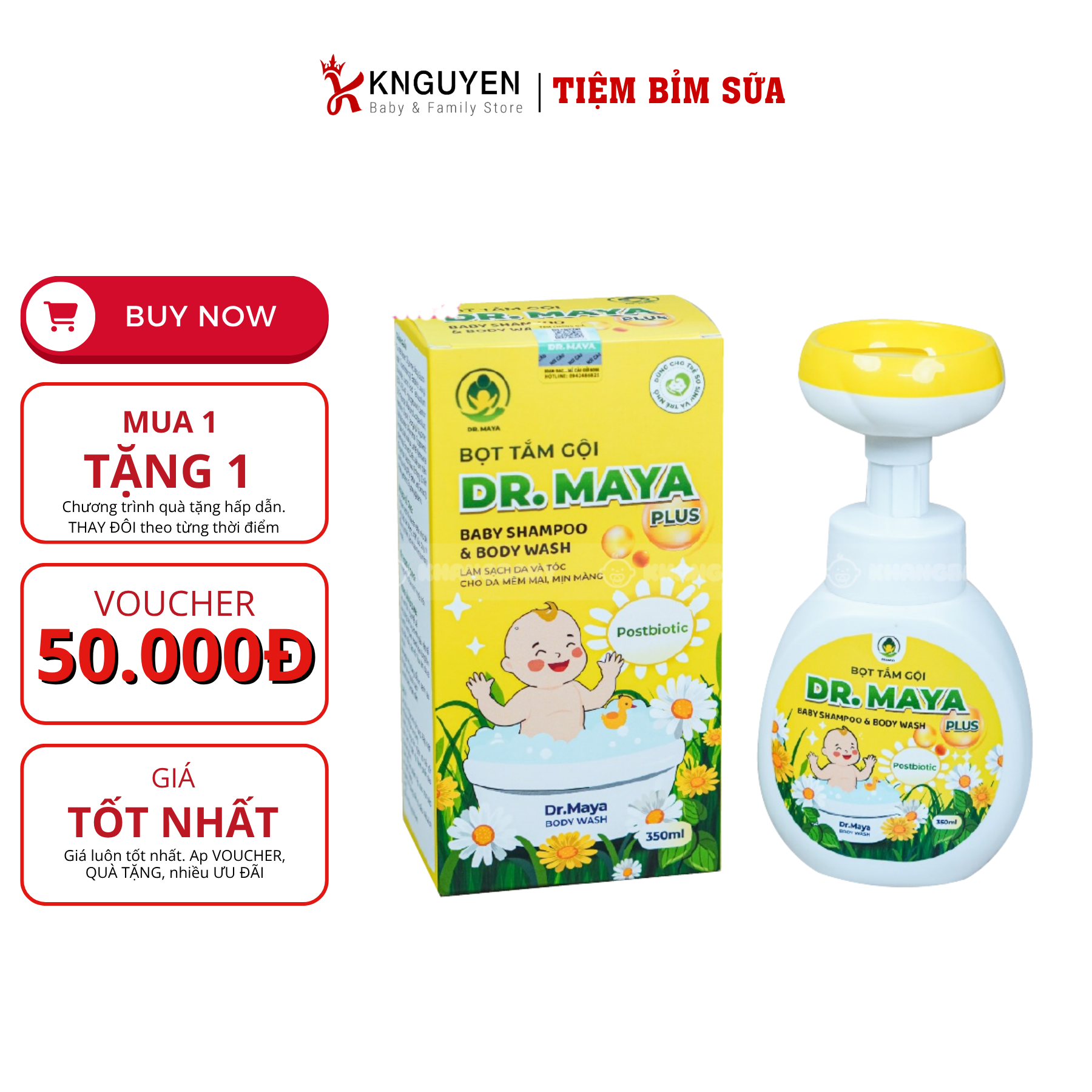  Bọt Tắm Gội Dr.Maya Plus (330ml) 