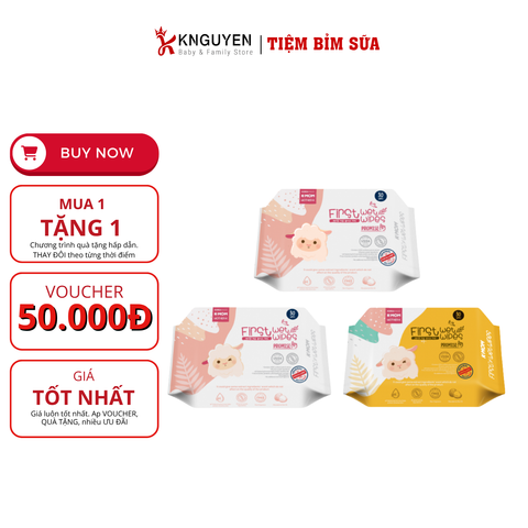  Khăn ướt cao cấp K-Mom First Wet Wipes (30 tờ) 