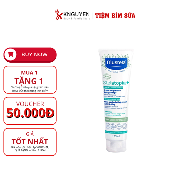  Kem Dưỡng Da Chàm Thể Tạng (Viêm Da Cơ Địa) Mustela 150ml 