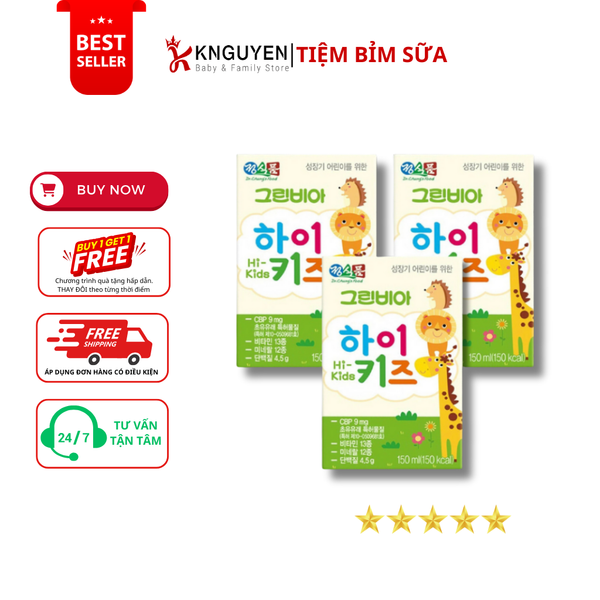  Sữa Nước Hi-Kids Greenvia Hàn 150ml 