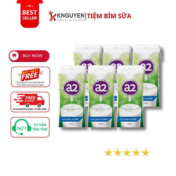  Sữa Nước A2 Nguyên Kem (6x200ml) Úc 