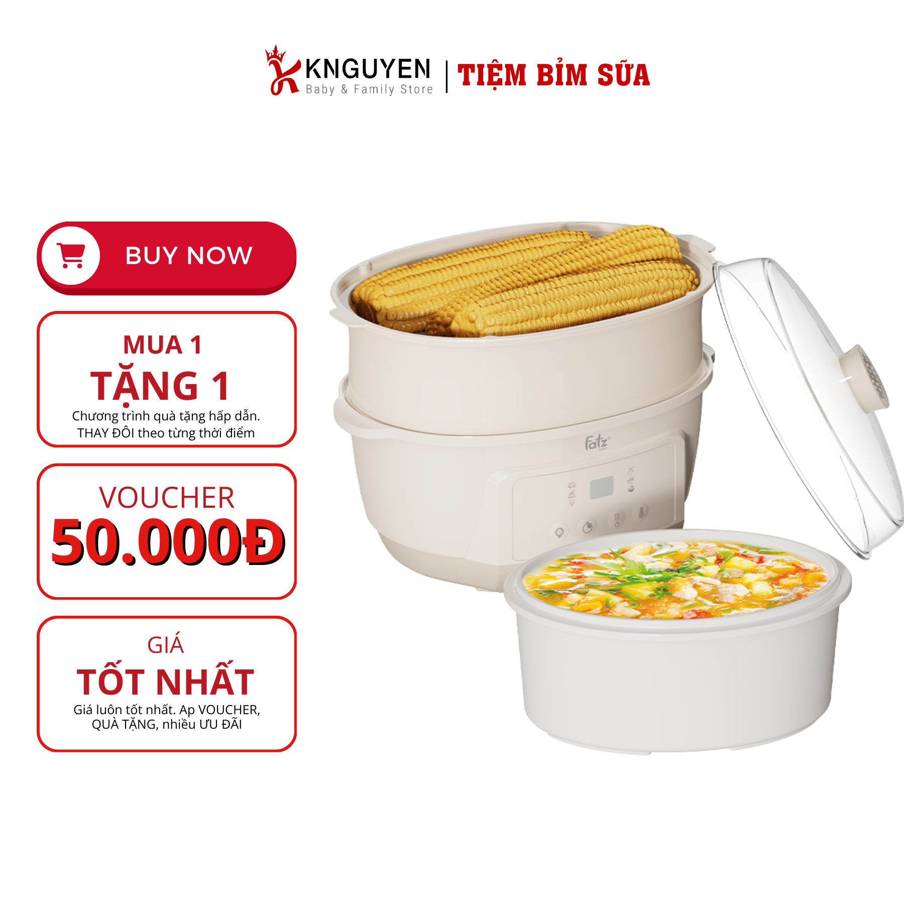  Nồi Nấu Chậm Hấp Hầm Đa Năng 7 Trong 1 Fatzbaby Stew 6 