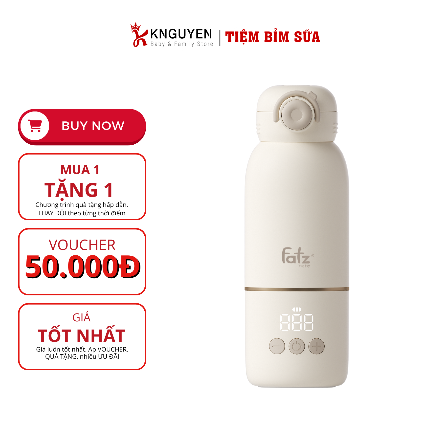  Bình Đun Và Hâm Nước Pha Sữa Di Động Mini Fatzbaby Smart 16 Plus 