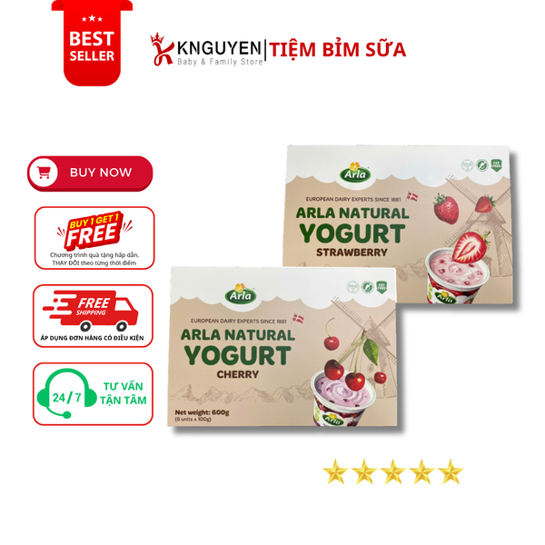  [12M+] Sữa Chua Nguội Arla Natural Yogurt  (100g x 6) 