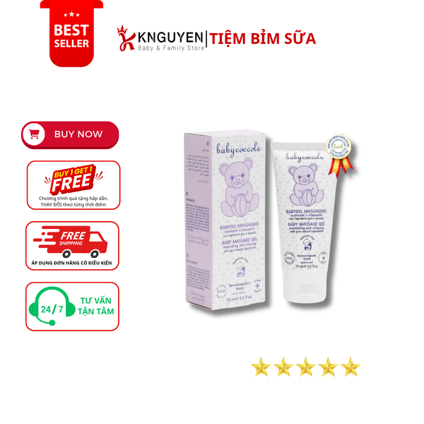  Gel massage chiết xuất hạnh nhân Babycoccole 75ml 0M+ 