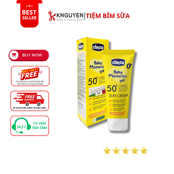  Kem chống nắng 3 tác động SPF 50+ Chicco 0m+ (75ml) 